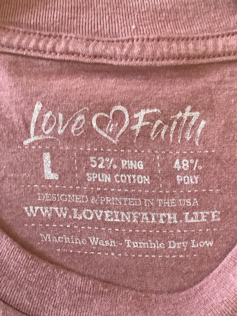 Love & Faith Grace Graphic Tee - Dusty Rose - Picture 3 of 3
